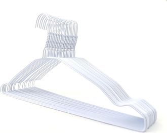 OEM Juego De 50 Perchas Blancas De Metal Con Muescas, Barras Para Pantalones, Ahorran Espacio, Para Camisetas, Vestidos Y Ropa