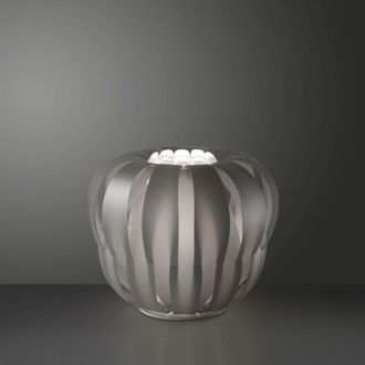 Linea Zero L&aacute;mpara De Mesa Plateada En Metal Blanco Cm 42 X 33h
