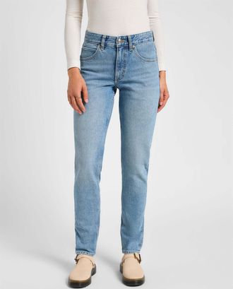 Lee Slim-fit-Jeans LEE Lee Jeans Rider Jeans, Damen, Gr. 25, L&auml;nge 31, blau, Obermaterial: 67% Baumwolle CO. 32% Lyocell CLY. 1% Elasthan EL., Jeans Slim-