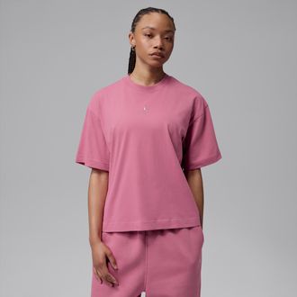 Nike Jordan Womens Jordan Essentials Girlfriend T-Shirt in Pink | IM7154-667