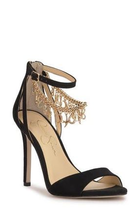 Jessica Simpson Jetser Chain Ankle Strap Sandal in Black Supmcs at Nordstrom Rack, Size 8.5
