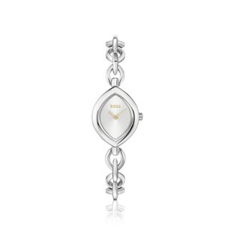 BOSS Fiora contoured watch in silver-tone steel