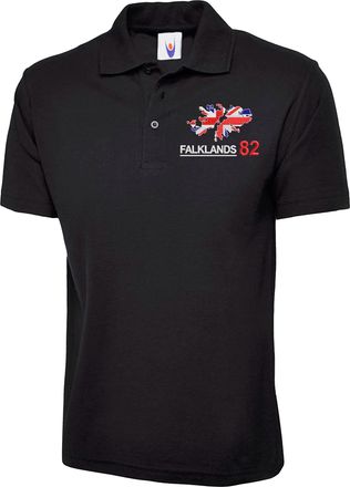 Generic Embroidered Left Chest Falkland Class of 82 T-Shirt Falkland Wars 1982 Veteran UK Flag Soldiers War Remembrance Day Gift Top (Black, 4XL, 4X_l)