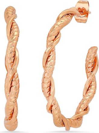 HMY Jewelry 34mm Twist Hoop Earrings in Rose at Nordstrom Rack