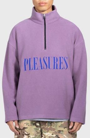 Pleasures Onyx Oversize Half Zip Fleece Pullover in Lilac at Nordstrom Rack, Size Medium