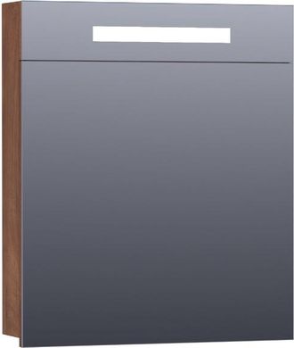 Marcel Breuer Promise spiegelkast - 60x70x15cm -- met directe verlichting 1 rechtsdraaiende enkelzijdige spiegeldeur Forest Cacao