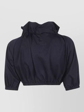 Patou jersey crop top ruffled collar hem