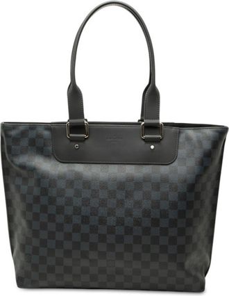 Louis Vuitton Navy Black Pvc Tote Bag (Pre-Owned)