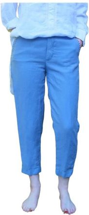 Mason's Relaxed Fit Linda 7/8 Casual Broek - Dames - Chinos - Blauw - XS - Linnen - Broeken