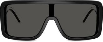 Dolce & Gabbana Eyewear logo-lettering sunglasses - unisex - Plastic - One Size - Black