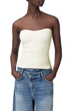 AllSaints Cruz Rib Tube Top in Chalk White at Nordstrom, Size X-Small