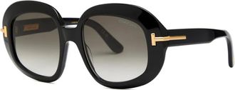 Tom Ford Zonnebril met ovalen montuur - Zwart
