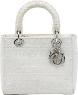 Dior Pre-owned Lady D-Lite - Dames - Vintage Handtas - Wit - ONE Size - Vintage