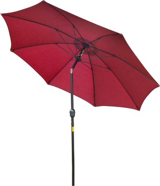 OUTSUNNY 2.7M Patio Umbrella Outdoor Sunshade Canopy w/ Tilt and Crank Wine Red | TJ Hughes