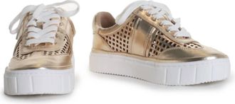 Vince Camuto Womens Raiden Fashion Sneakers In Egyptian Gold