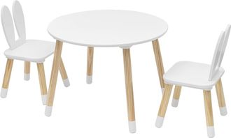 Mobili Rebecca Mobili Rebecca - Rebecca Mobili Juego De Mesa Infantil Con 2 Sillas Mesa Infantil Mdf Blanco Marr&oacute;n Para Habitaci&oacute;n I