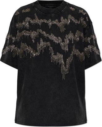 AllSaints Maia T-shirt - Dames - T-shirts - Zwart - S - Katoen - Tops