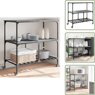 vidaXL Carrello da cucina grigio - vidaXL Carrello Cucina Grigio Sonoma 100x50x95 cm in Legno Multistrato - Carrello da cucina con ruote