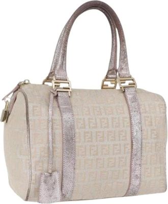 Fendi Pre-owned Handbags, female, Beige, Size: ONE SIZE Pre-owned Vintage Boston Bag