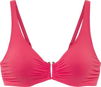 Lascana B&uuml;gel-Bikini-Top LASCANA Italy, Damen, Gr. 40, Cup E, orange (koralle), Microfaser, unifarben, Bikini-Oberteile B&uuml;gel-Bikini-Top, mit goldfarbigen Acc
