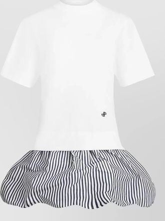 Patou two tone striped t shirt puff dress