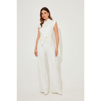 Odd Muse Womens Mus Jumpsuit T Ld99 in White - Size X-Large