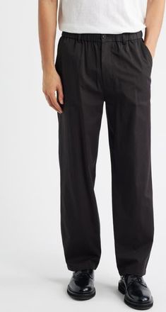 Frame Denim Relaxed Cotton Pants in Washed Black at Nordstrom, Size X-Large