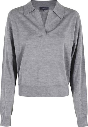 SOEUR Fleming Heathered Grey V-Neck Sweater