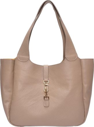 Roberta M Beige Rundleer Tas