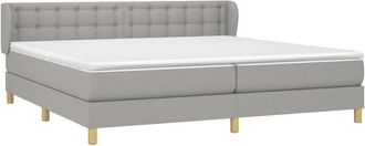 vidaXL Vidaxl - Cama Box Spring Con Colch&oacute;n Tela Gris Claro 200x200 Cm