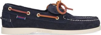 Sebago Navy Suede Leather Accent Moccasin Loafers