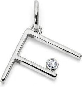Monica Vinader Lab Grown Diamond Initial Pendant in Sterling Silver F at Nordstrom