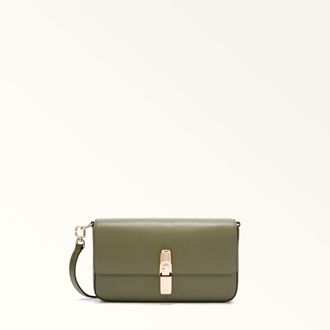 Furla Iride Crossbody S Avocado Green Textured Leather Woman