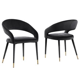 Best Master Furniture Jacques Velvet Black Dining Chairs (Set of 2)