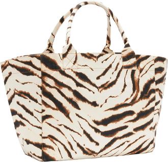 Ganni Womens Tote Bag Xxl Egret Recycled Cotton Handbags Hand