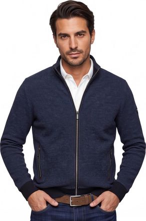 Baileys vest effen navy normale fit katoen