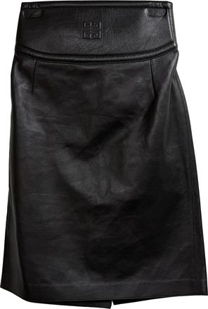 Givenchy Pre-owned Womens Cutout Embossed Skirt in Black Leather Lamb Leather - Size EU 34 (Womens)