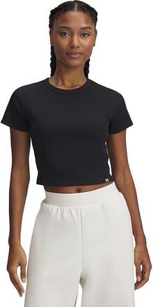 Under Armour Rival Ribbed Baby T-Shirts Womens Workout Black/White : LG (US 12-14), Polyester