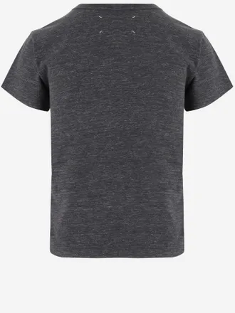 Maison Margiela Logo-Printed Cotton T-Shirt - Gray