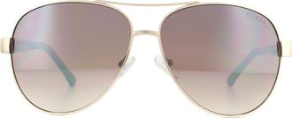 Guess Zonnebril GU7325 GLD-34F Goud Aqua Bruin Verloop