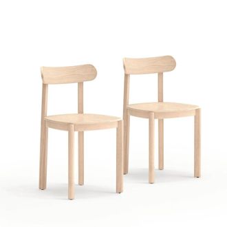 HOMN Pack 2 sillas de comerdor natural