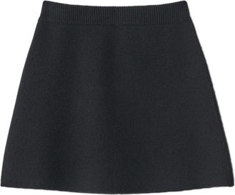 Lisa Yang Gebreide Kasjmier Minirok - Dames - Korte rokken - Zwart - M - Kasjmier - Rokken