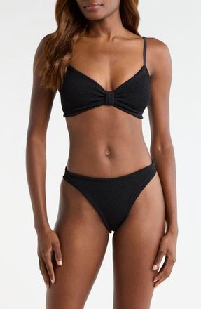 Hunza G Alicia Textured 2-Piece Bikini in Black at Nordstrom