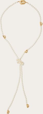 Ferragamo Women Pearl necklace Gold