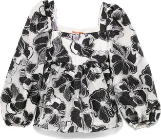 Stine Goya Anemone-jacquard square-neck top - White