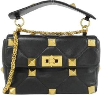 Valentino Pre-owned Mini Bags, female, Black, Size: ONE SIZE Pre-owned Garavani Lamb Shoulder Bag