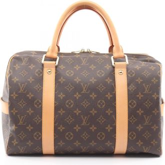 Louis Vuitton Brown Coated Canvas Leather Boston Bag (Pre-Owned)