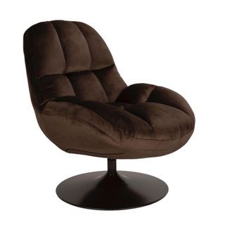 Mathi Design Sill&oacute;n giratorio de terciopelo marron