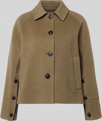 BLONDE No.8 Relaxed Fit Jacke aus Woll-Mix mit Umlegekragen in Taupe, Gr&ouml;&szlig;e 34