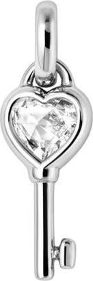 Made by Mary CZ Heart Key Charm in Silver at Nordstrom